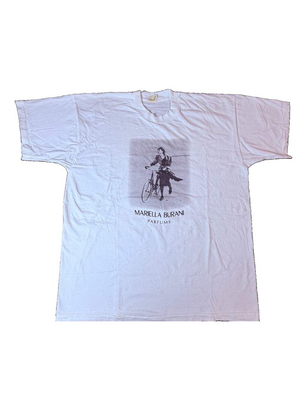 VTG Screen Stars Men's XL White Graphic Logo T-Shirt Crew Neck Short Sleeve